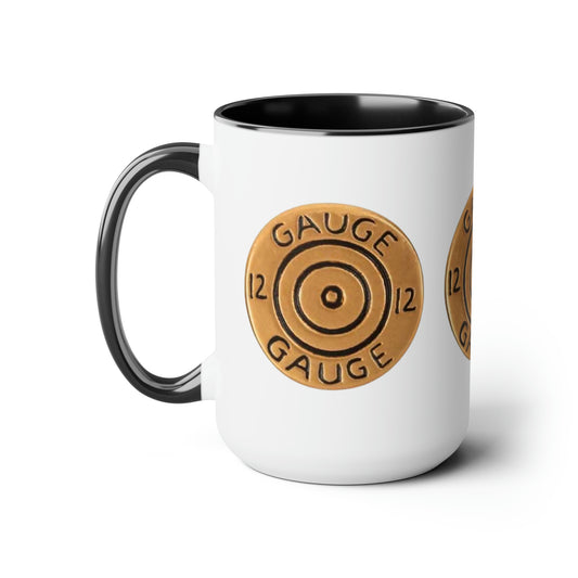 12 Gauge Two-Tone Coffee Mugs, 15oz